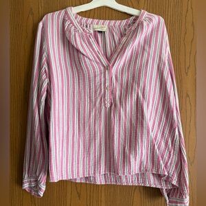Universal Thread Pink and White Striped Blouse